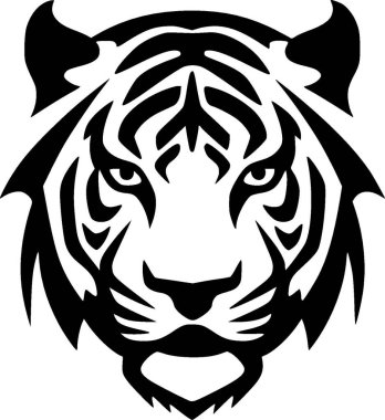 Tiger - minimalist and simple silhouette - vector illustration clipart