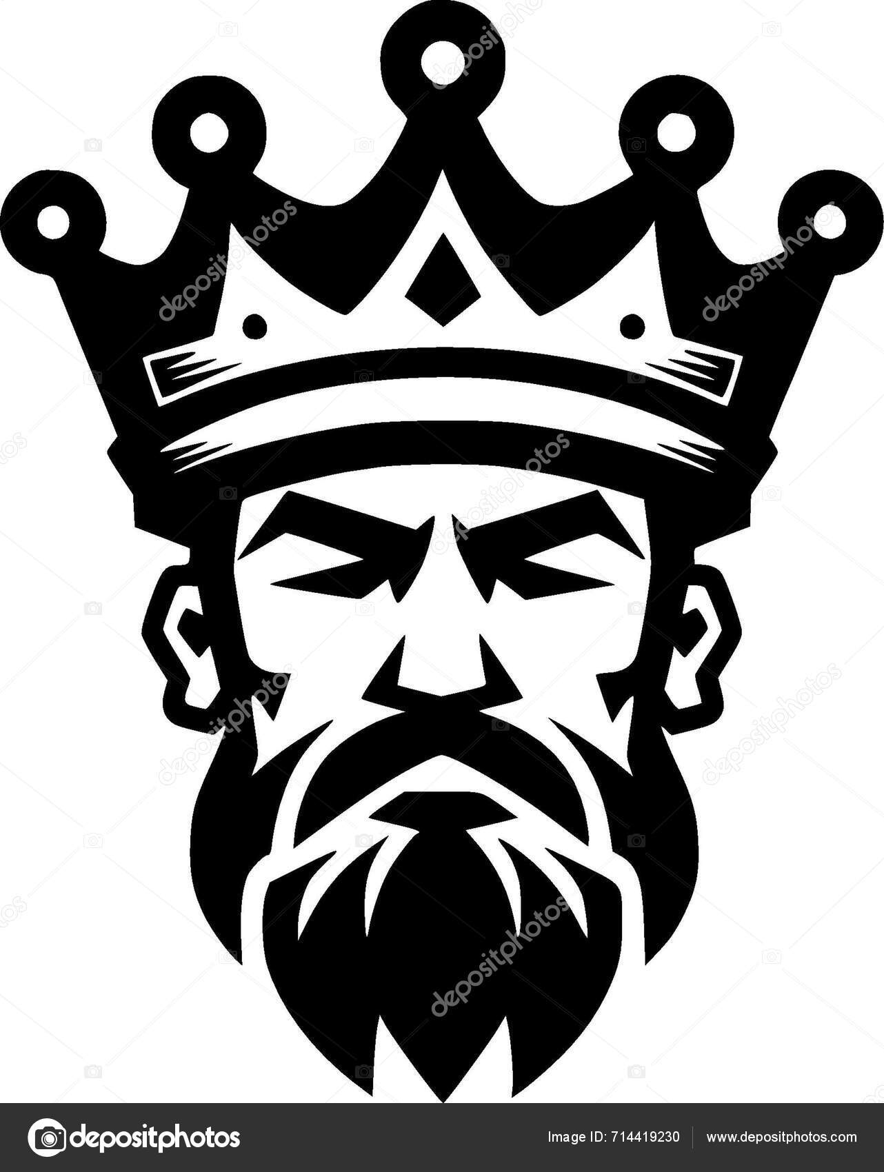 King Black White Vector Illustration Stock Vector by ©CreativeOasis