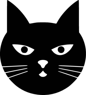 Kedi - minimalist ve basit silüet - vektör illüstrasyonu