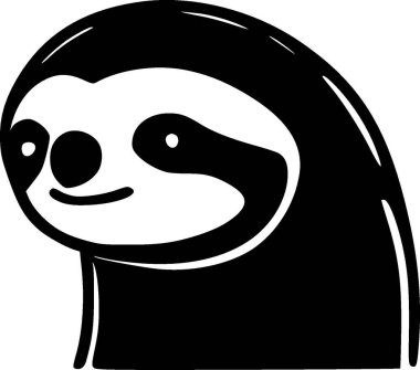 Sloth - black and white vector illustration clipart