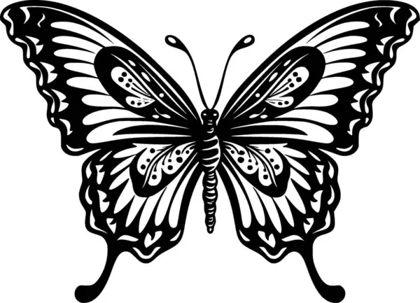 stock vector Butterfly - black and white vector illustration