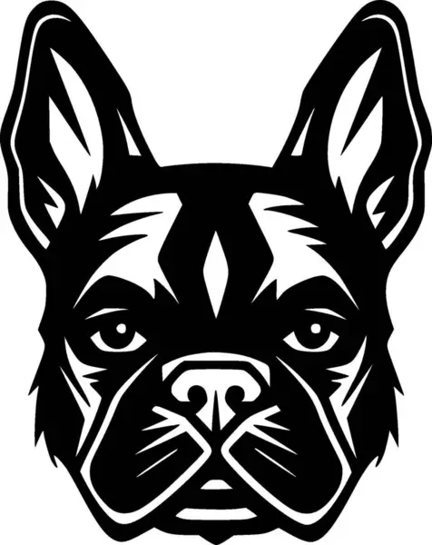 stock vector French bulldog - black and white vector illustration