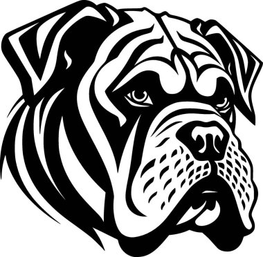 Bulldog - minimalist ve düz logo - vektör illüstrasyonu