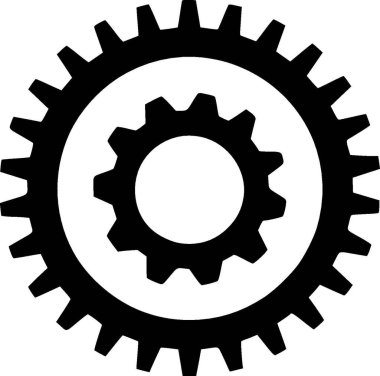 Gear - minimalist ve düz logo - vektör illüstrasyonu