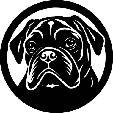 Pug - minimalist ve basit siluet - vektör illüstrasyonu