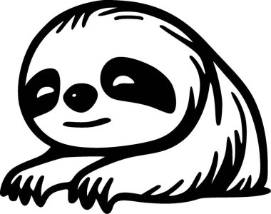 Sloth - minimalist and flat logo - vector illustration clipart