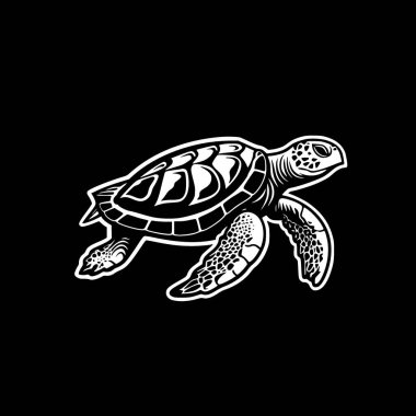 Turtle - minimalist and flat logo - vector illustration clipart