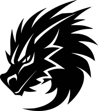 Dragon - minimalist ve düz logo - vektör illüstrasyonu