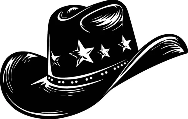Cowboy Hattu Musta Valkoinen Eristetty Kuvake Vektori Kuva kuvapankin vektorikuva