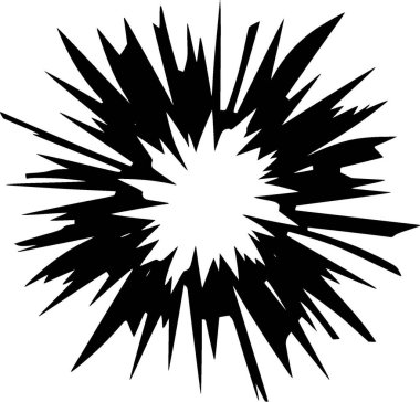 Explosion - black and white isolated icon - vector illustration clipart