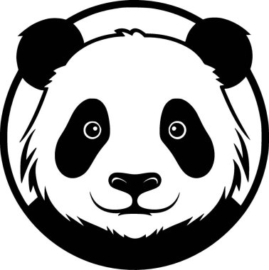 Panda - minimalist ve basit siluet - vektör illüstrasyonu