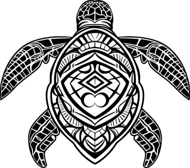 Turtle - black and white isolated icon - vector illustration clipart