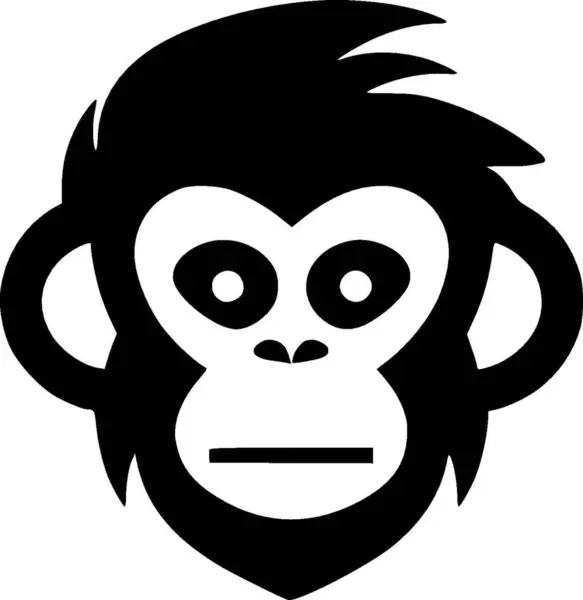 stock vector Monkey - black and white vector illustration