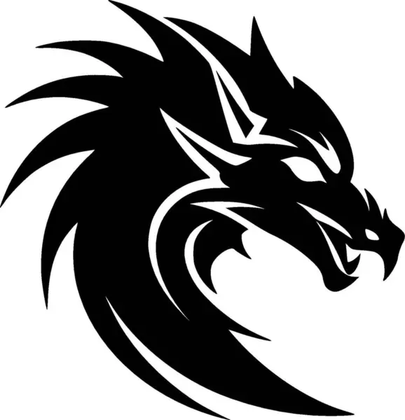stock vector Dragon - minimalist and flat logo - vector illustration