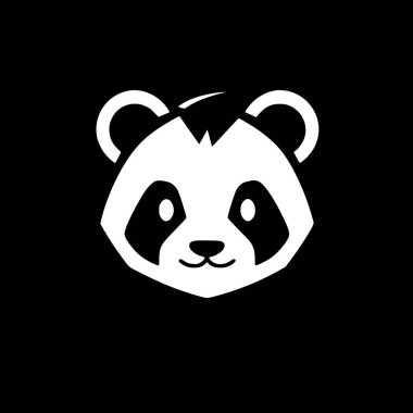 Panda - minimalist ve basit siluet - vektör illüstrasyonu