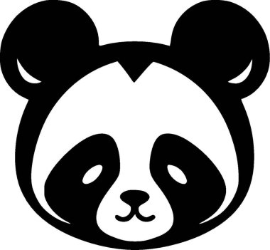 Panda - minimalist ve düz logo - vektör illüstrasyonu