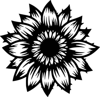 Sunflower - minimalist and flat logo - vector illustration clipart
