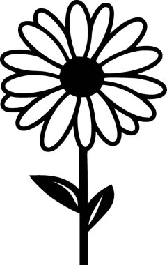 Daisy - minimalist ve düz logo - vektör illüstrasyonu