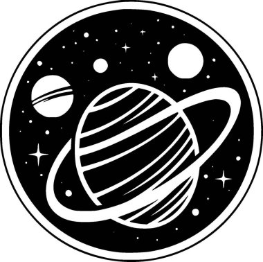 Galaxy - minimalist and flat logo - vector illustration clipart