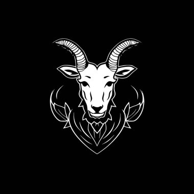 Goat - black and white isolated icon - vector illustration clipart