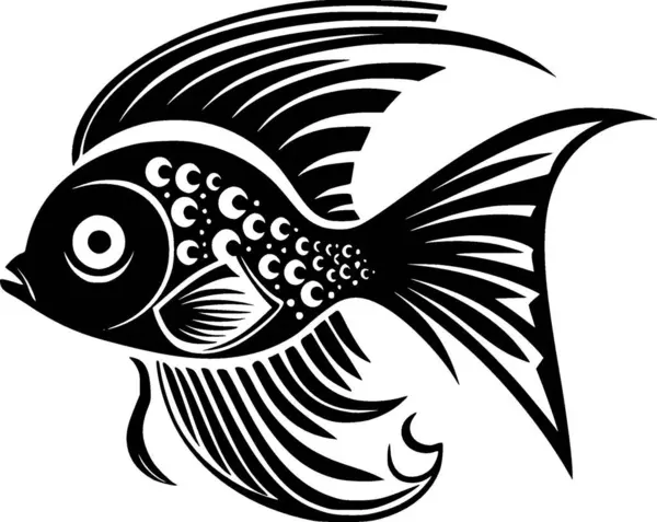 stock vector Fish - black and white vector illustration