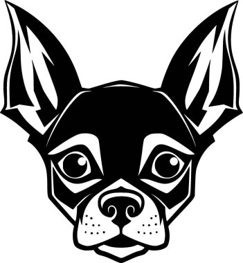 Chihuahua - black and white vector illustration clipart