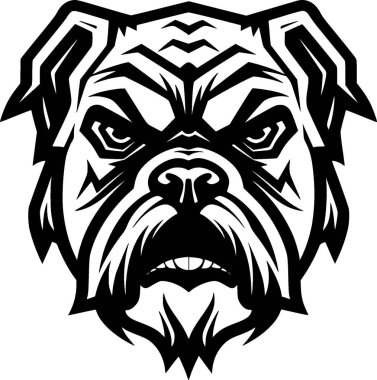 Bulldog - minimalist ve basit siluet - vektör illüstrasyonu