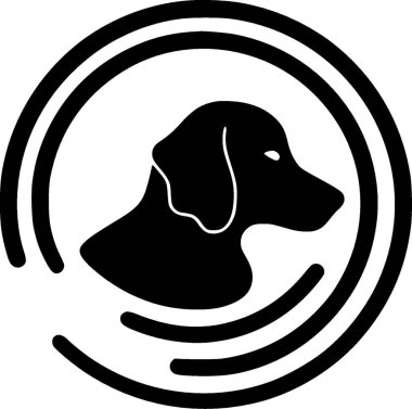 Köpek - minimalist ve düz logo - vektör illüstrasyonu