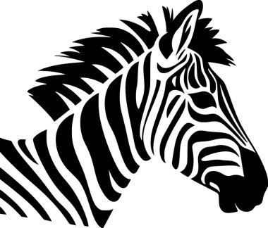 Zebra - minimalist ve basit siluet - vektör illüstrasyonu