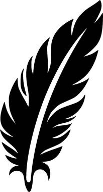 Feather - minimalist and simple silhouette - vector illustration clipart