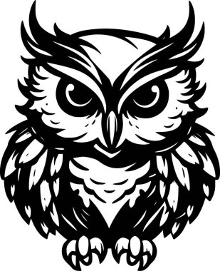 Owl baby - minimalist and flat logo - vector illustration clipart