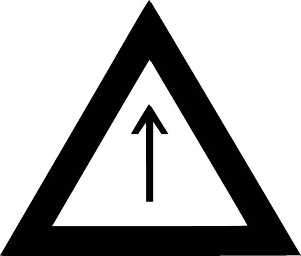 Треугольник - черно-белый значок - векторная иллюстрация
