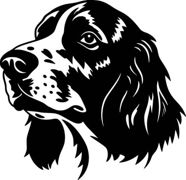 Köpek - siyah ve beyaz vektör çizimi