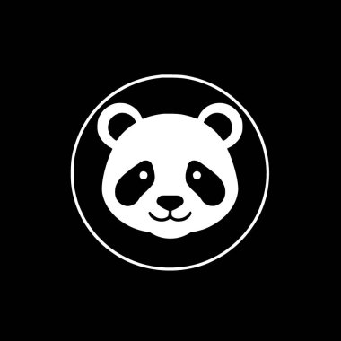 Panda - siyah ve beyaz vektör çizimi