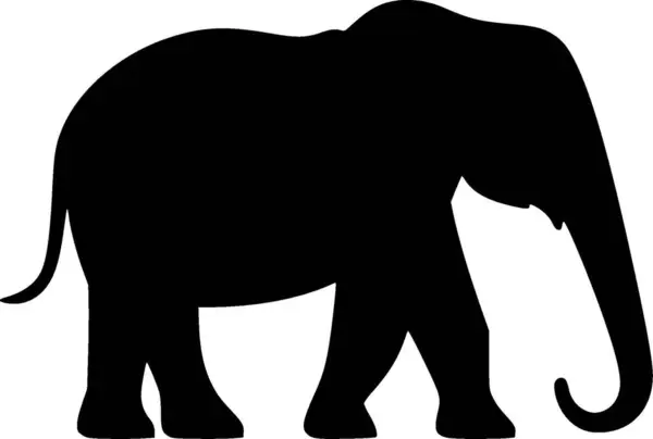 stock vector Elephant - black and white isolated icon - vector illustration