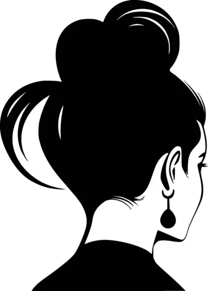 stock vector Messy bun - minimalist and flat logo - vector illustration