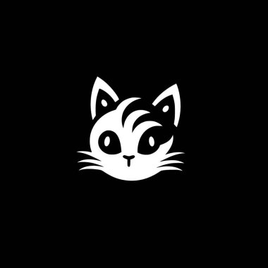 Kedi - siyah ve beyaz vektör çizimi