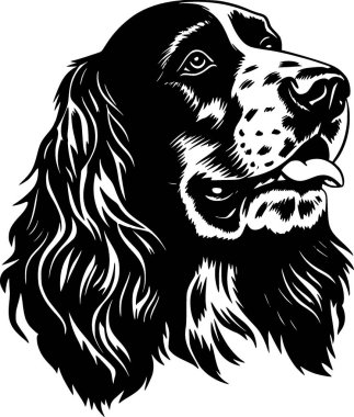 Cocker spaniel - minimalist ve basit siluet - vektör çizimi