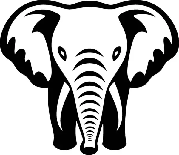Elefante Icono Aislado Blanco Negro Ilustración Vectorial — Vector de stock