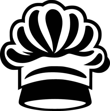 Chef hat - black and white vector illustration clipart
