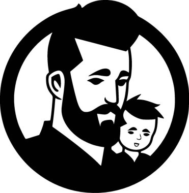 Baba - minimalist ve düz logo - vektör illüstrasyonu