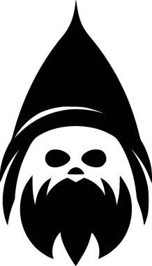 Gnome - siyah ve beyaz vektör illüstrasyonu