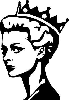 Kraliçe - yüksek kalite vektör logosu - t-shirt grafiği için ideal vektör çizimi