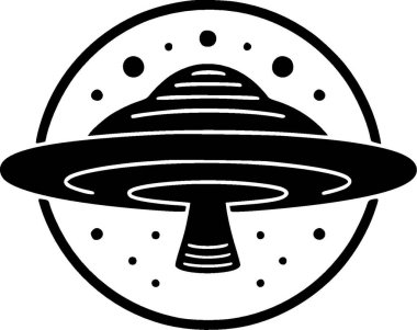 Ufo - minimalist ve basit siluet - vektör illüstrasyonu