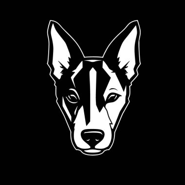 Basenji - minimalist ve basit siluet - vektör illüstrasyonu