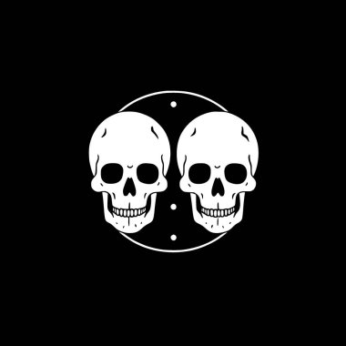 Skulls - minimalist and simple silhouette - vector illustration clipart