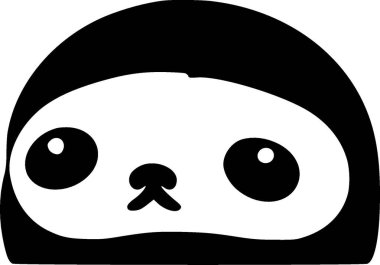 Sloth - black and white vector illustration clipart