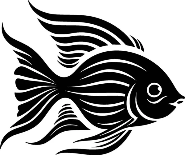 stock vector Angelfish - black and white vector illustration