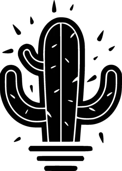 stock vector Cactus - black and white isolated icon - vector illustration