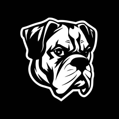 Boksör köpeği - minimalist ve düz logo - vektör illüstrasyonu